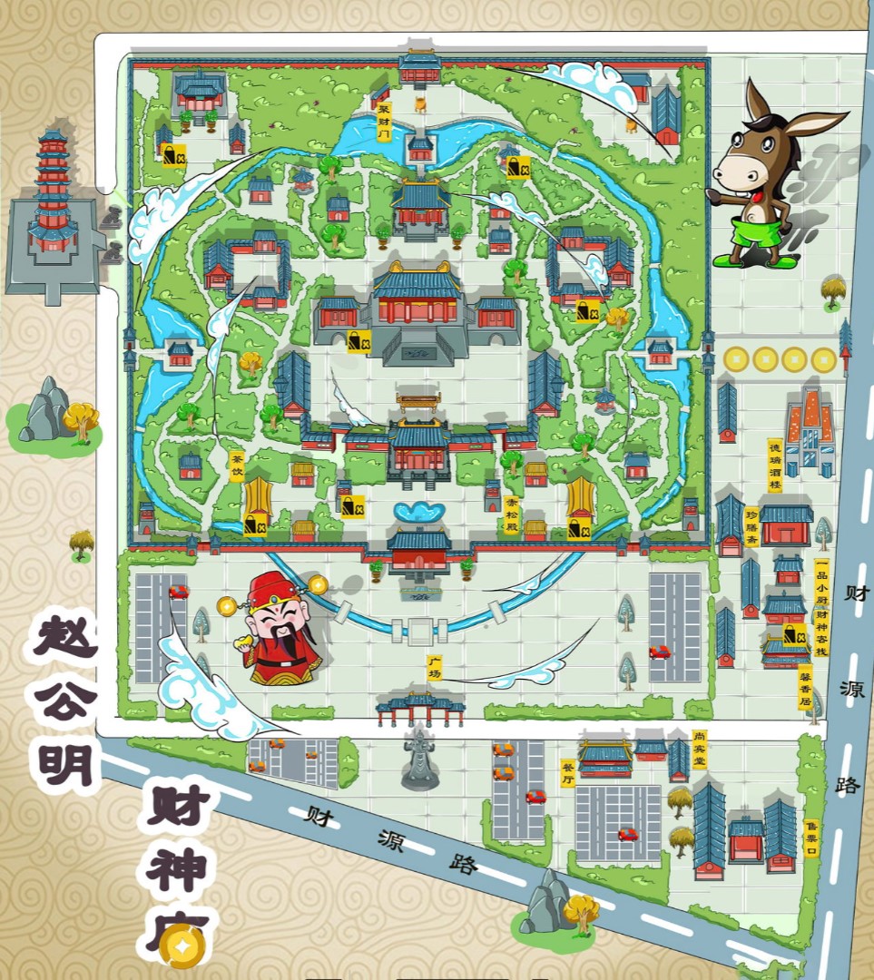 海州寺庙类手绘地图